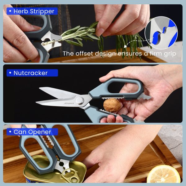 Aihomo All Purpose Kitchen Scissors with Herb Stripper