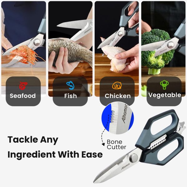 Aihomo All Purpose Kitchen Scissors with Herb Stripper