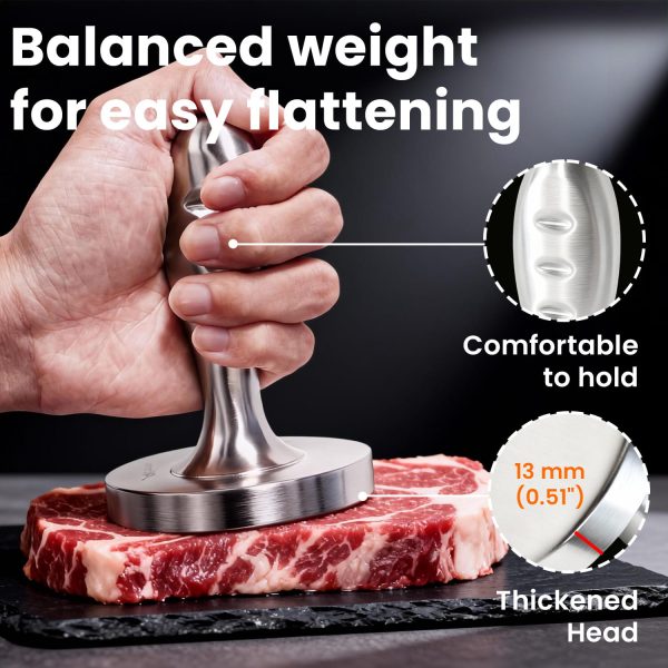 meat mallet pounder Aihomo 304 Stainless Steel Meat Pounder Tenderizer Tool