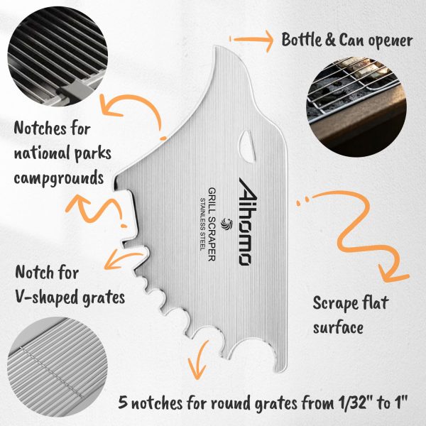 Aihomo Eagle Grill Scraper Stocking Stuffers, Bristle-Free BBQ Scraper