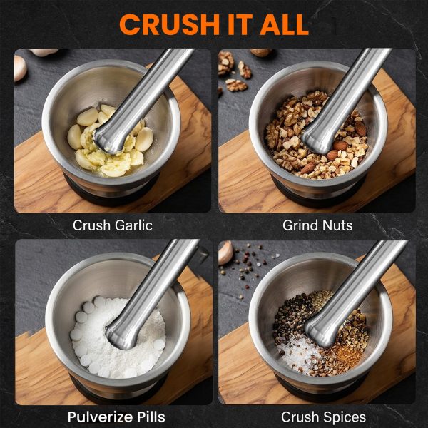 Aihomo 304 Stainless Steel Mortar and Pestle Set