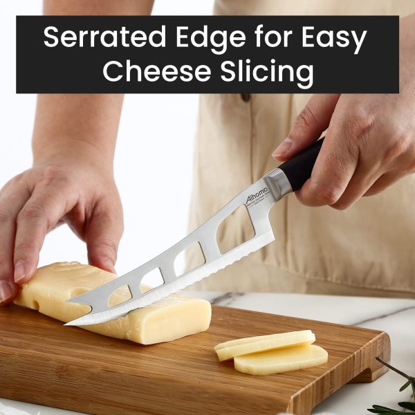 5.5 Inch Offset Cheese Knife Wide Serrated Edge
