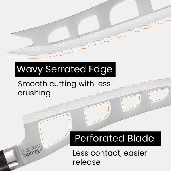 5.5 Inch Offset Cheese Knife Wide Serrated Edge