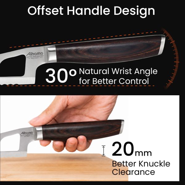5.5 Inch Offset Cheese Knife Wide Serrated Edge