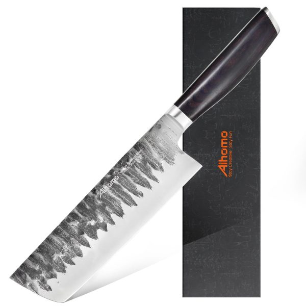 Nakiri Knife 6.5 Inch Brown Pakkawood Handle