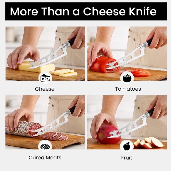 5.5 Inch Offset Cheese Knife Wide Serrated Edge